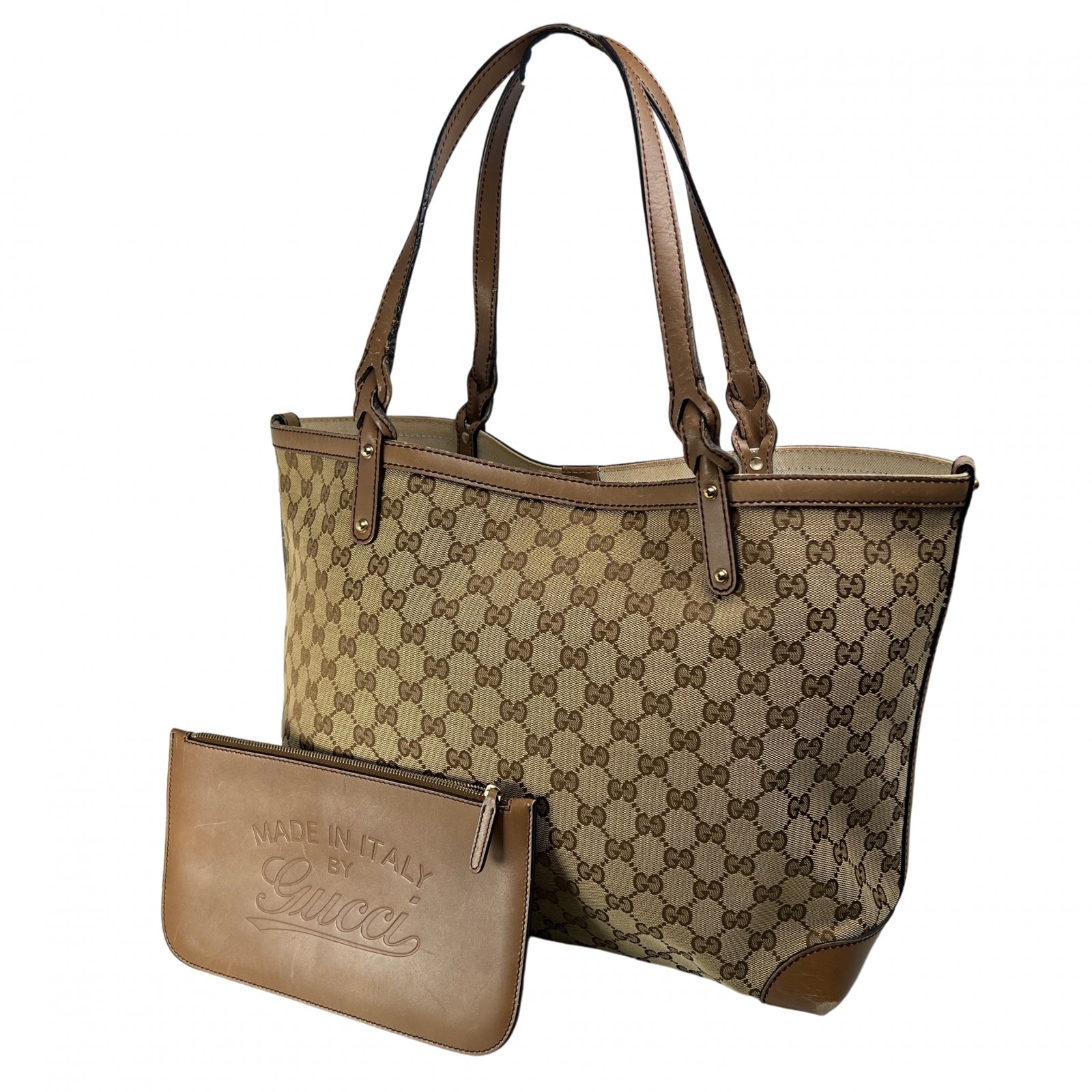 GUCCI グッチ GG キャンバス トートバッグ ベージュ A-12886