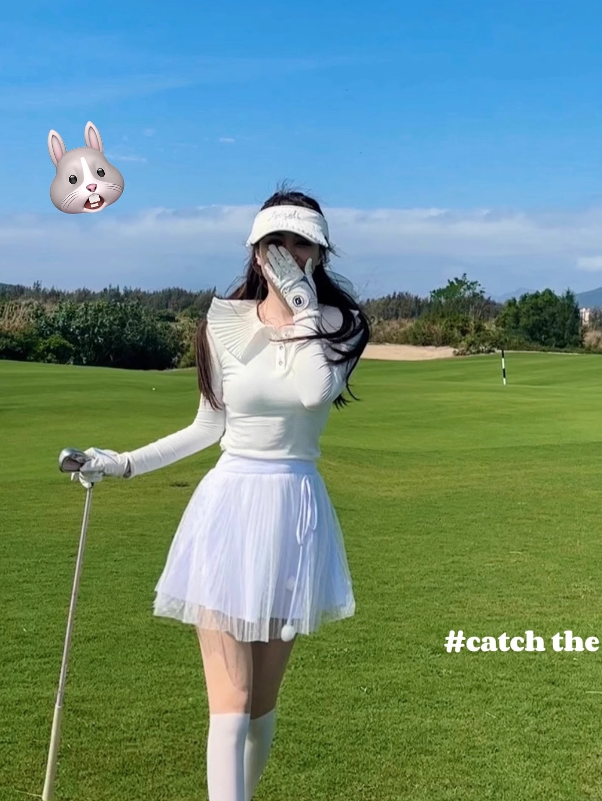 ゴルフウェア 2025 春夏 上下セット ニット長袖 Tシャツ ロングパンツ ドット柄スカート めっちゃ可愛い 痩せる レディース 韓国風 ゴルフスカート スポーツ テニスウェア 白 ピンク 6,928円