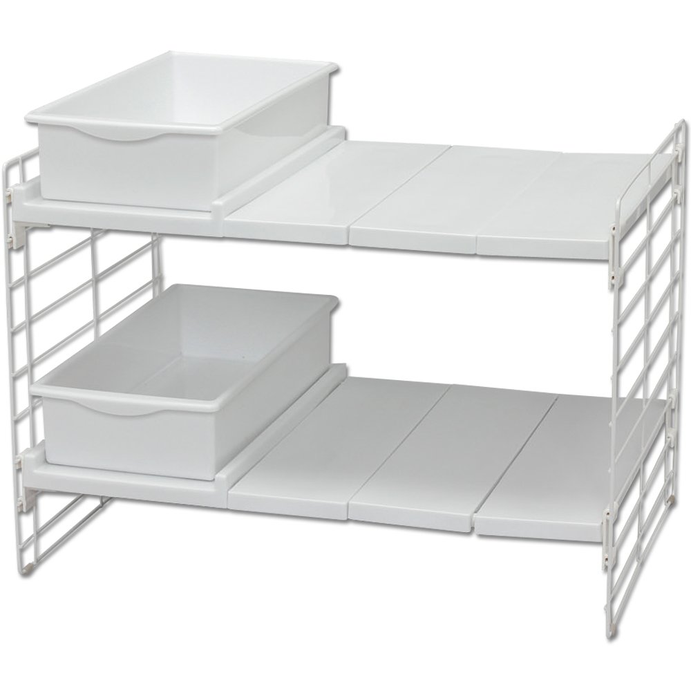 即日発送 アイリスオーヤマ シンク下 マルチ伸縮棚 2段 幅45~70×奥行39.5×高さ39.5~43.5cm ホワイト UMD-2V 4,715円