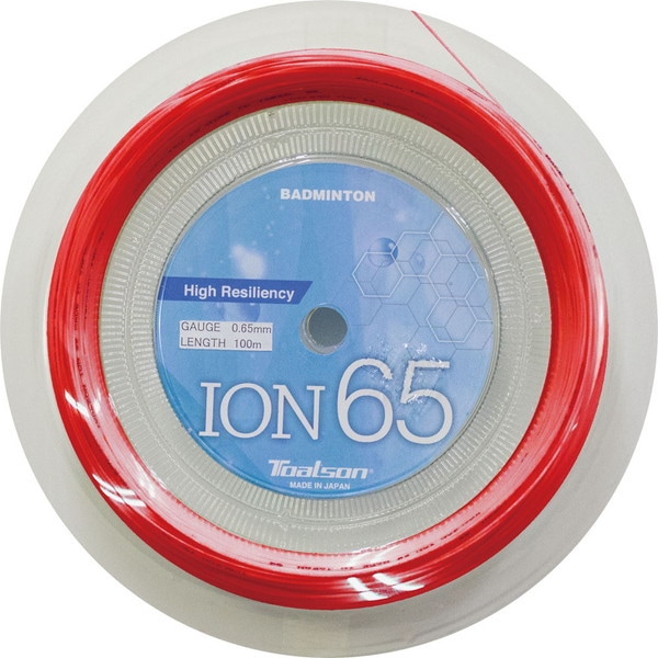 TOALSON (トアルソン) バドミントン用 ガット イオン 65 レッド 100mロール 0.65mm 841651R