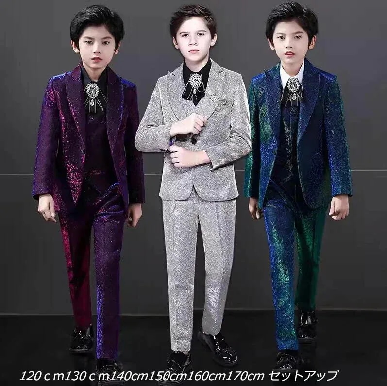 ベストセラー上品 3色 ６点セットup 子供スーツ 七五三 子供服 入学式 男の子スーツ ピアノコンクールでキラキラ衣装 ピアノ 結婚式 舞台 ステージ衣装 120~170 バンド衣装 司会 演奏会 7,529円