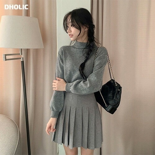 イージーニットプリーツミニスカート