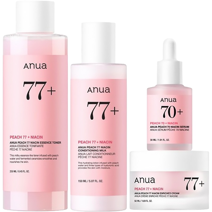 桃 4 STEP ナイアシン セラム 30ml+ ナイアシン エッセンス トナー 250ml+ ナイアシン コンディショニング ミルク 150ml+ ナイアシン インリッチド クリーム 50ml