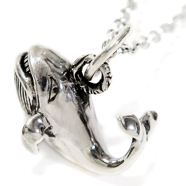 シロナガスクジラ ホエール メンズ シルバー925 ペンダント ネックレス