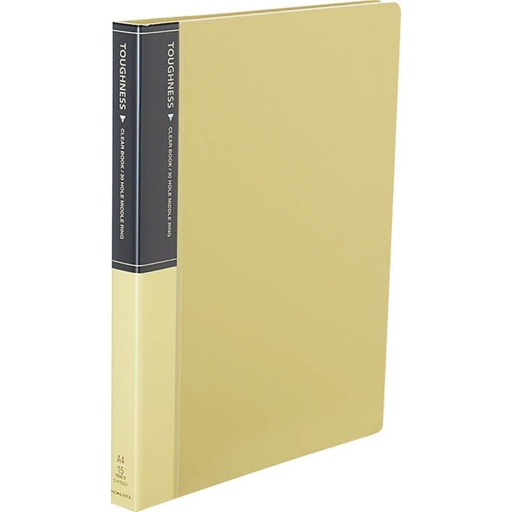 （まとめ買い）クリヤーブック タフネス ミドルリング 替紙式 A4 縦 30穴 黄 ラ-F720Y [x3]