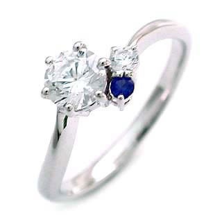 CanCam掲載( 9月誕生石 ) サファイア Pt ダイヤリング（婚約指輪エンゲージリング）楽ギフ_包装02P26Mar16