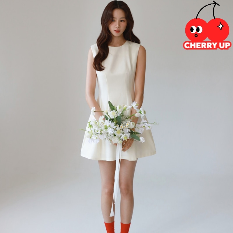 【韓国人気結婚式 ドレス】 セルフウェディングドレス ミニドレス ラウンドネック ブラック ホワイト 2カラー選択 韓国ドレス お呼ばれコーデフォーマル パーティー結婚式 ワンピース上品 フォーマル