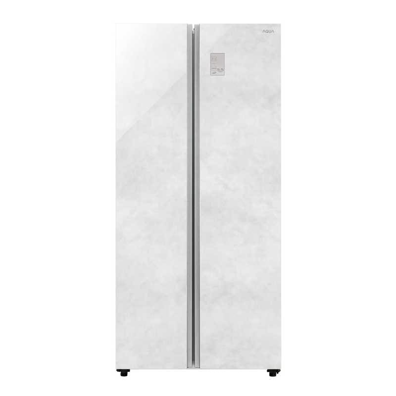 アクア　AQUA　冷蔵庫 2ドア 475L フレンチドア(観音開き) 幅83.5cm クリアマーブルホワイト　AQR-SBS48A-W（標準設置無料）