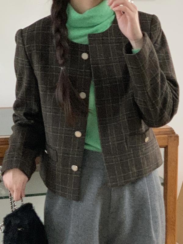 New サンドロチェックウールジャケット (Wool 50%)