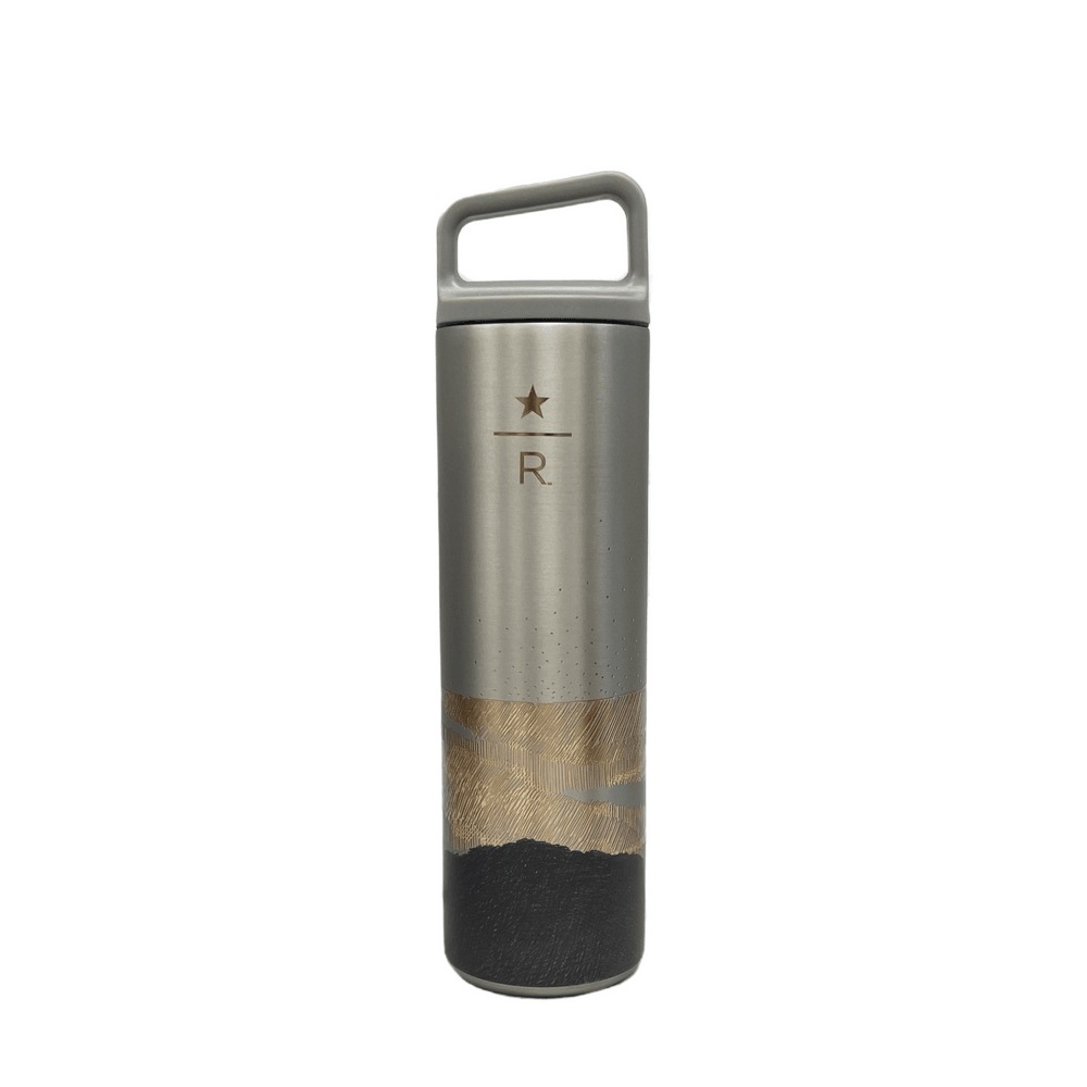 スターバックス SS ミル リザーブ ゴールド ハンドル タンブラー 591ml 大容量 取っ手 ジム レーザー刻印