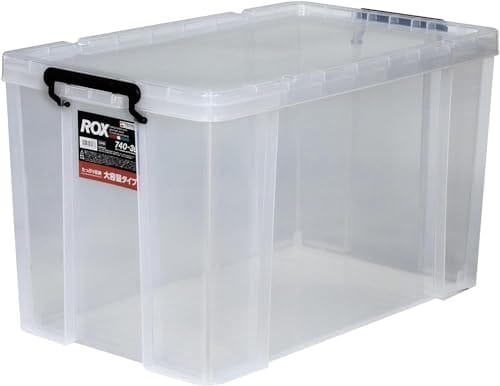 天馬 耐久性に特化した収納ボックス 日本製 防災 ロックス 740-3L クリアケース コンテナボックス 頑丈 衣装ケース プラケース ROX 【幅44×奥行74×高さ43cm】
