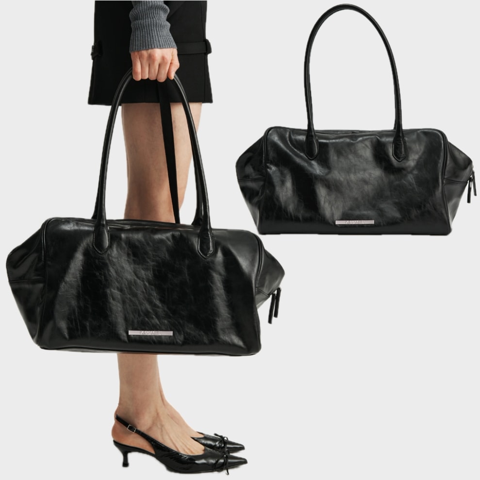 COWHIDE LEATHER BIG SQUARE BAG