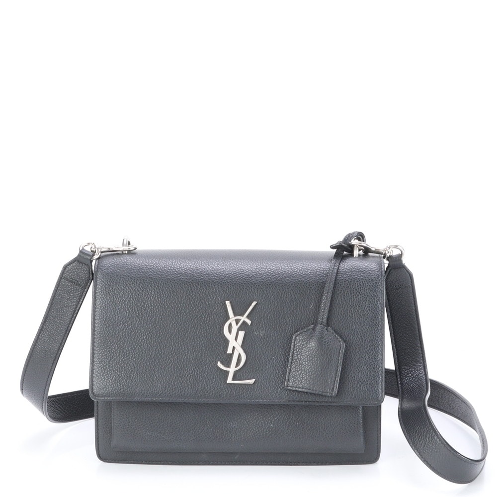 極美品 サンセット YSL レザー ショルダーバッグ 斜め掛け ハンド トート レディース ELE BH5-7 中古