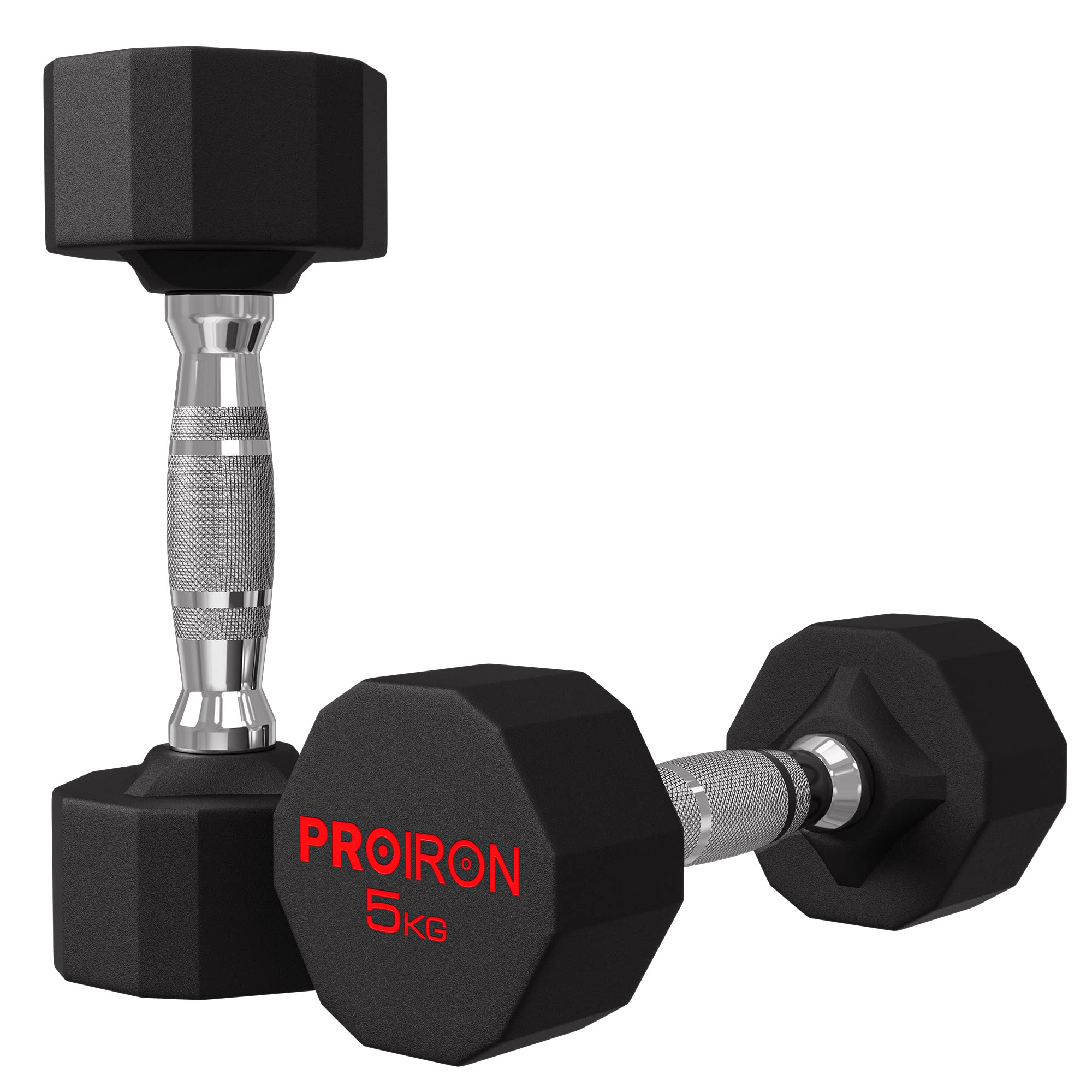 PROIRON 鋼 ダンベル だんべる 5kg 2個セット 鉄アレイ ダンベル 哑铃 dumbelll set 家庭用および商業用に適しています