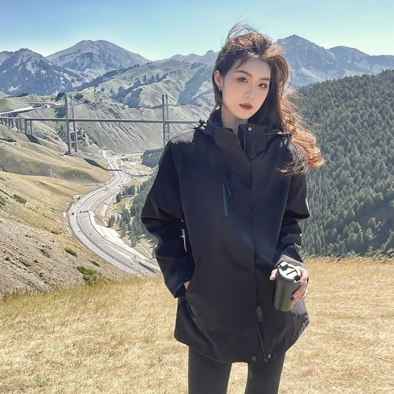 ジャケットジャケット女性のための春と秋 2025 新しい日焼け止め衣類ニッチデザインルーズカジュアルフード付きジャケットトップ