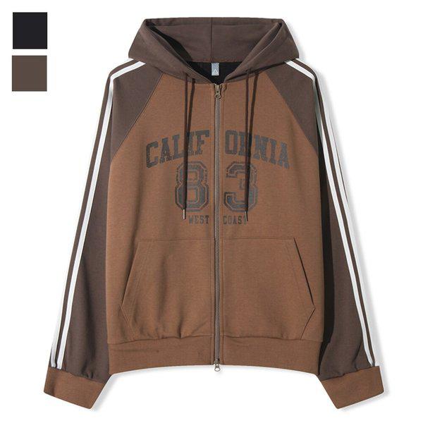 メンズツーウェイキャリートラックフード付きジップアップ AC-JUA-Q086-ブラウン