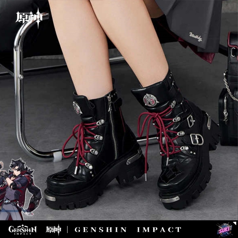 【プロ品質を極める!】原神 グッズ / リオセスリ インプレッションシリーズ / ミドルカット靴 / Genshin Impact Wriothesley 莱欧斯利 げんしん コスプレ