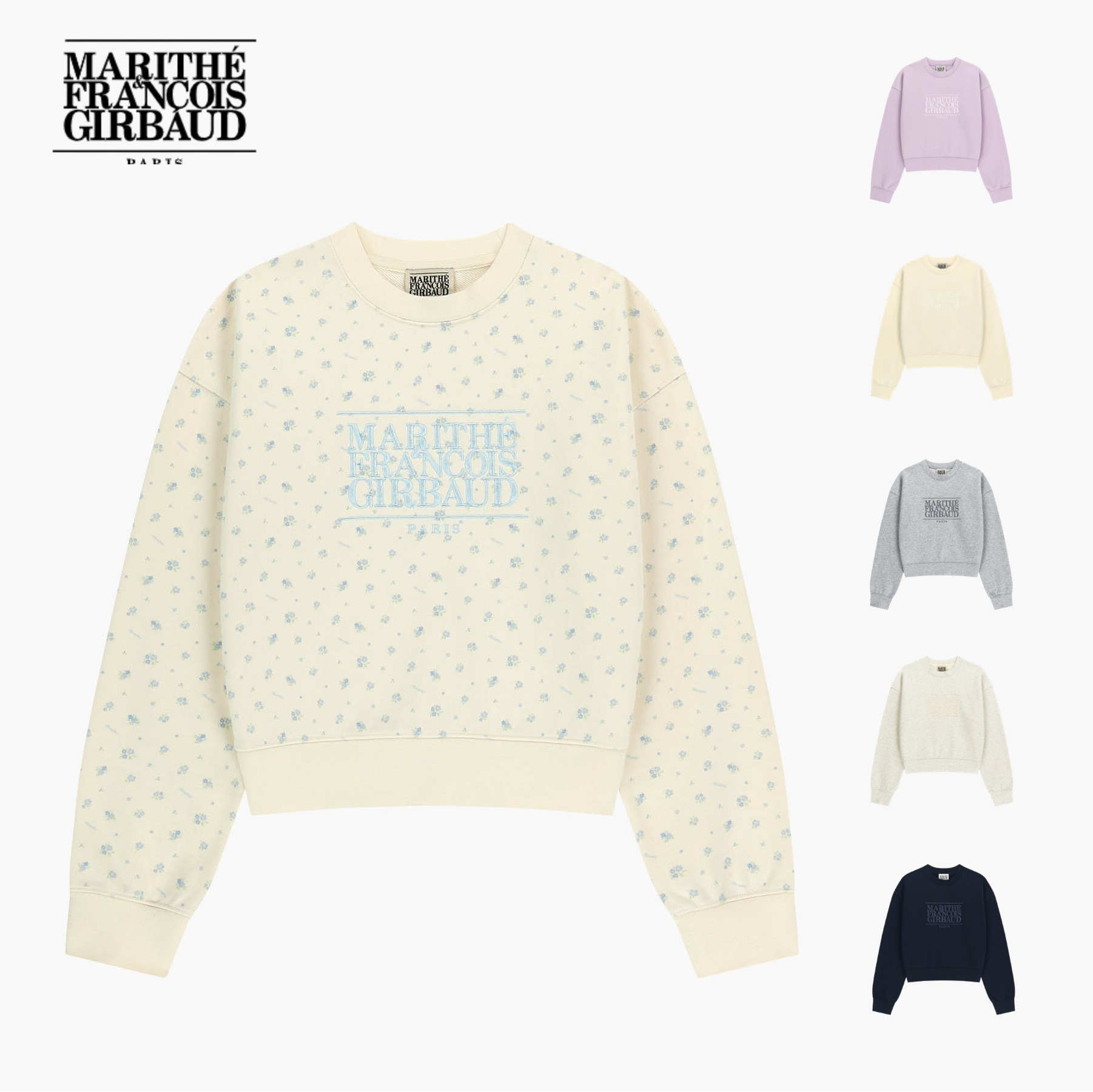 W CLASSIC LOGO CROP SWEATSHIRT 6color