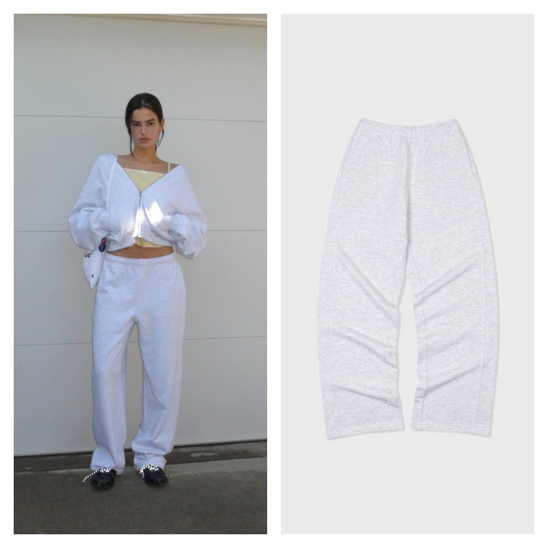 【LOW CLASSIC】 LC SOFT SWEATPANTS : LIGHT MELANGE GREY