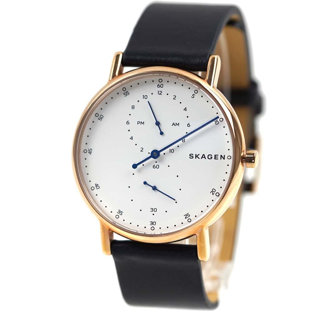 スカーゲン 腕時計 メンズ アナログ レザー ホワイト×ブラック シグネチャー SKAGEN SIGNATUR SKW6390 9,984円