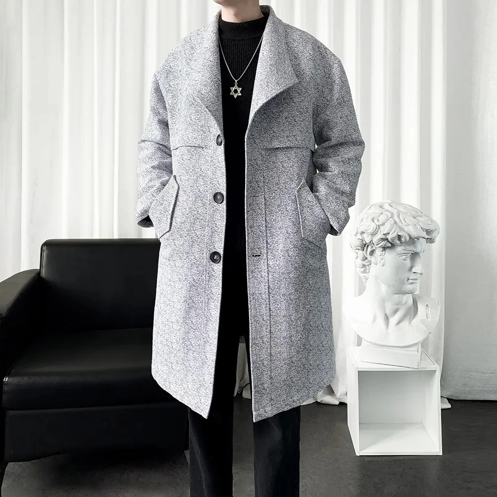 ツイード アウターの新作 韓国 ファッションメンズチェスタ コート DY23 2CLR