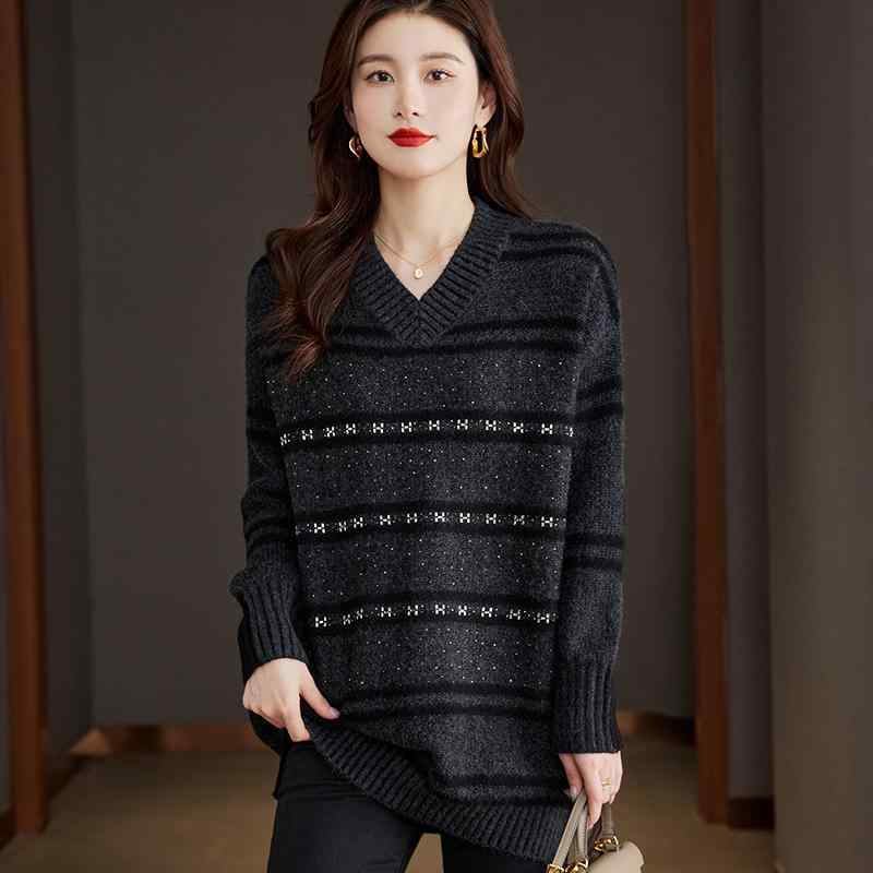 秋冬 コーデ レディース ファッション オシャレ 服 カワイイ シンプル 大人カワイイ 大きいサイズ セーター ミドル丈 ウール