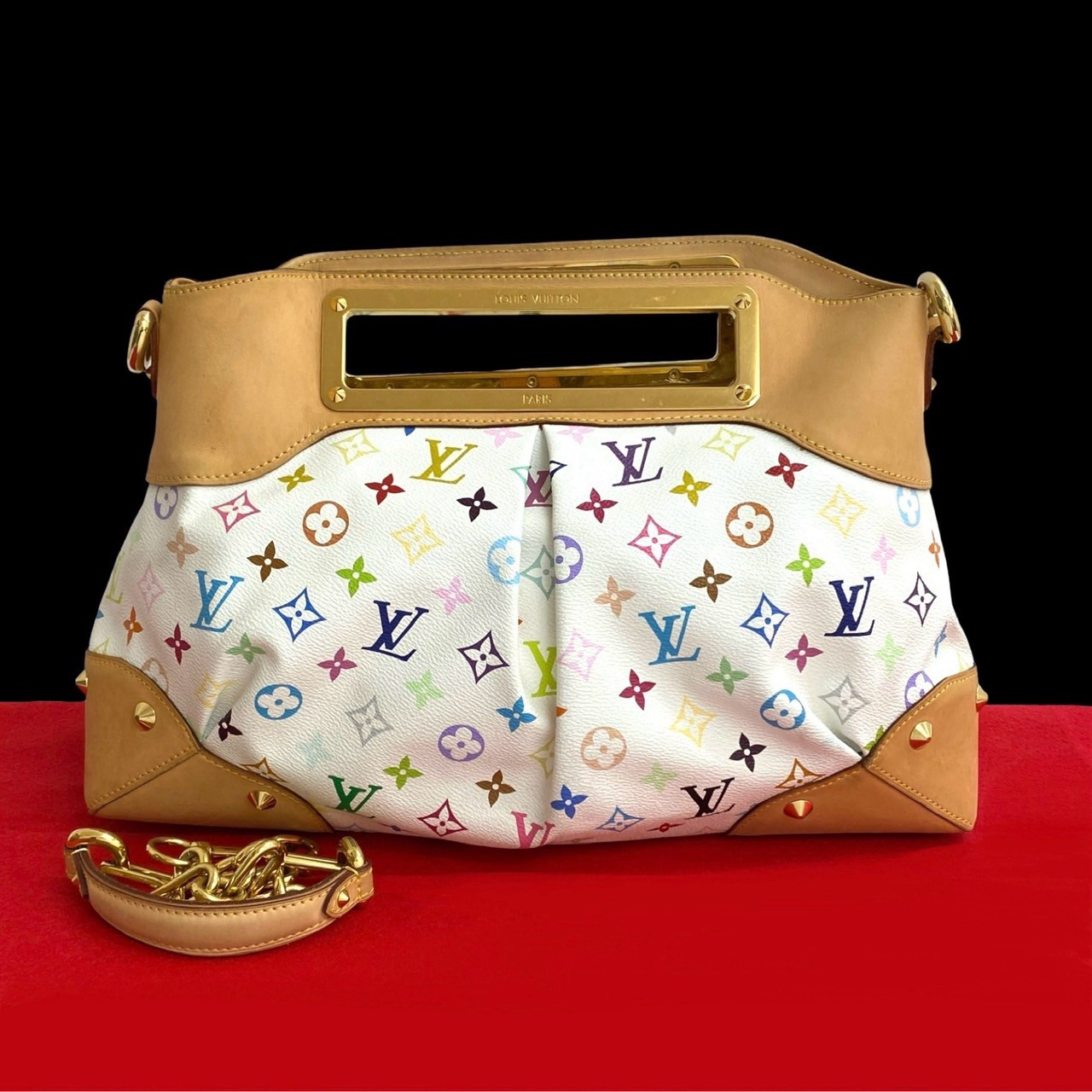 ジュディ GM モノグラム マルチカラーショルダーバッグ レザー PVC マルチカラー 34245