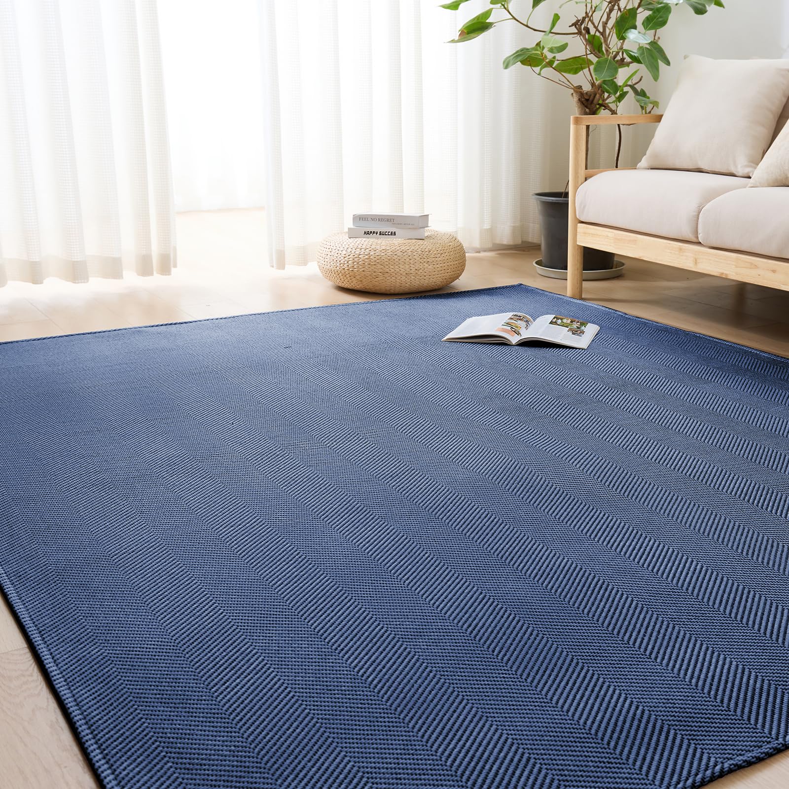 カーペット ラグ ヘリンボーン柄 185×235cm（約3畳）ラグマット 滑り止め オールシーズン 洗える じゅうたん 床保護 防音 おしゃれ 北欧 リビング 幾何柄 グレー