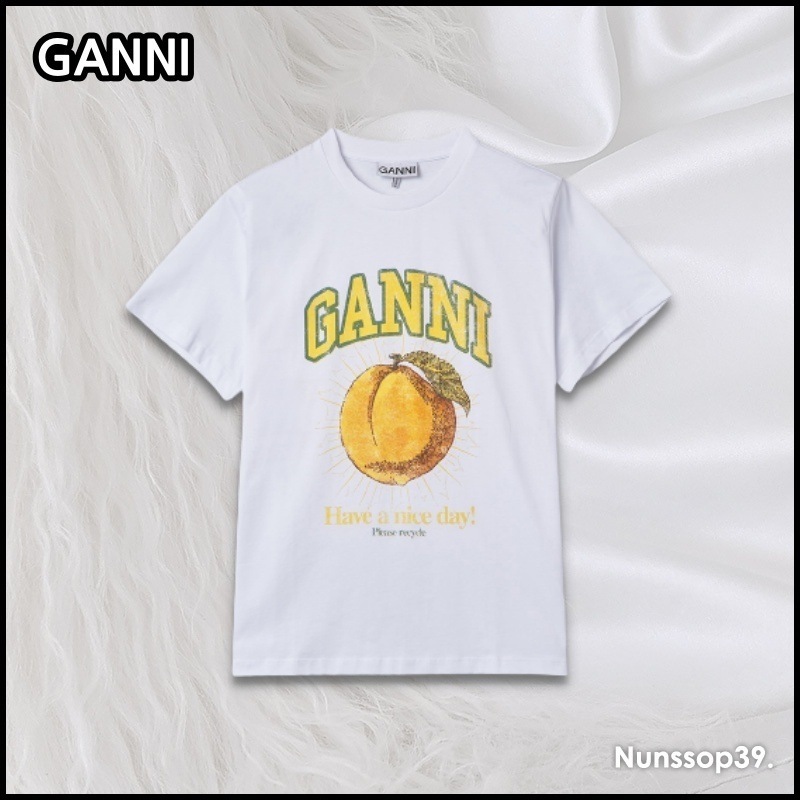 GANNI T3529 151 リラックスド PEACH Tシャツ