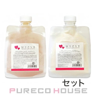 MUCUE (ムクエ) モイスチャーシャンプー 600ml + ヘアトリートメント 600g ピュアスウィート レフィル 【セット】