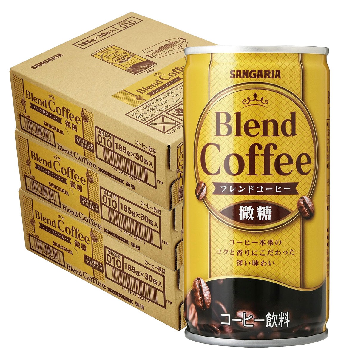 【送料無料】サンガリア コクと香りのクオリティコーヒー 微糖 185ml3ケース/90本