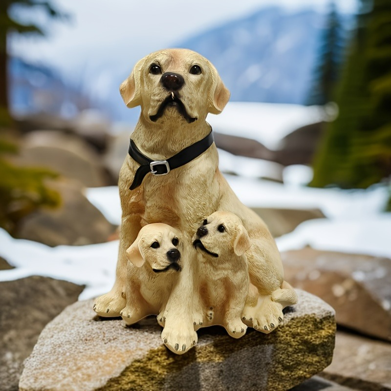 オブジェ ラブラドールレトリバー 犬 フィギュア 樹脂 子犬 ガーデンライト 動物 置物 かわいい ホームデコレーション 庭 屋内 屋外 4-7