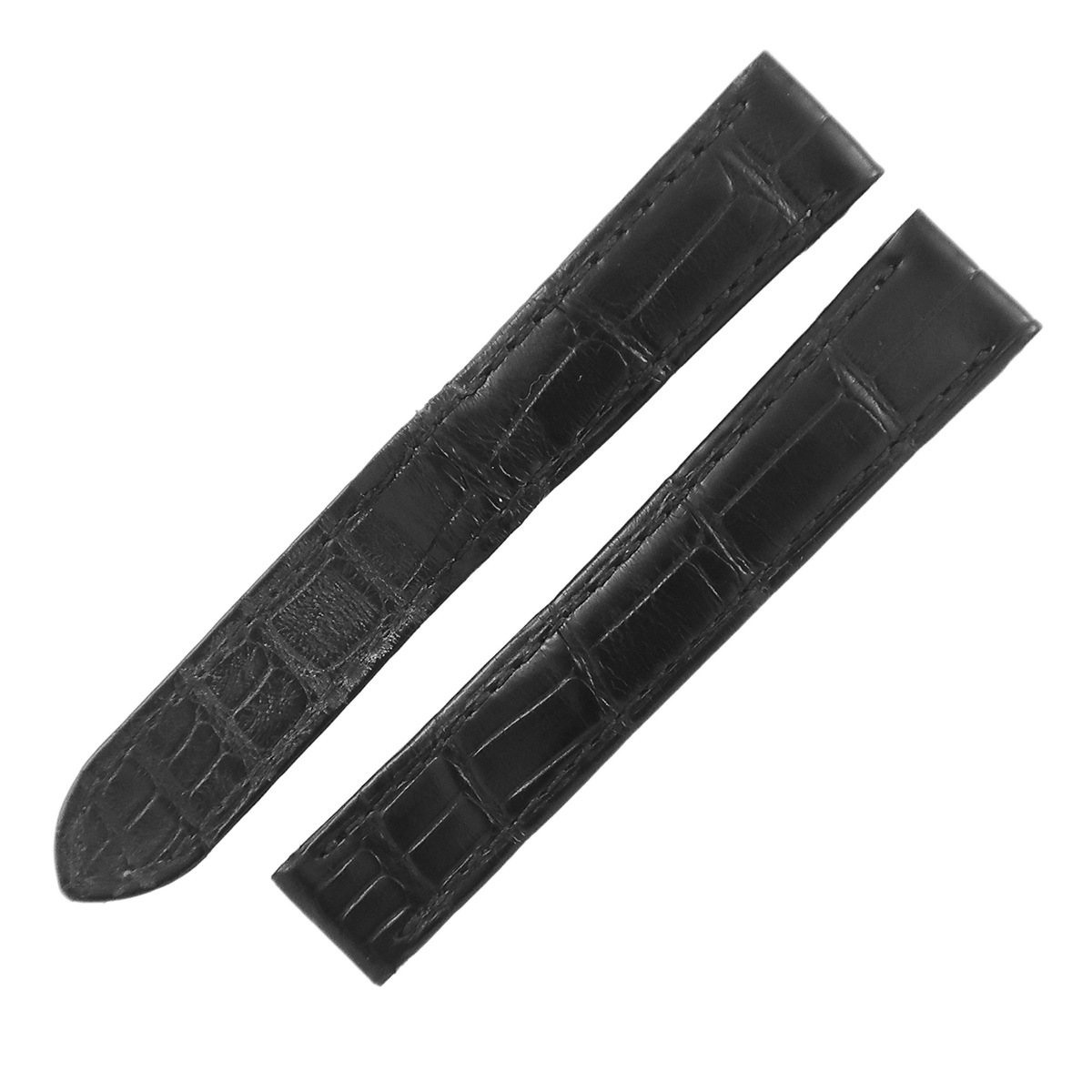 レディース 純正 クロコ 替え バンド ベルト ストラップ 15ｍｍ 黒 3年保証