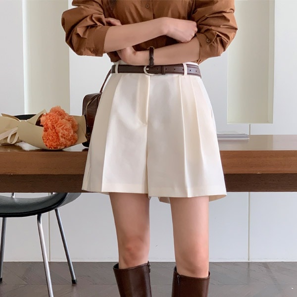 ps4624 タック入りハーフパンツ