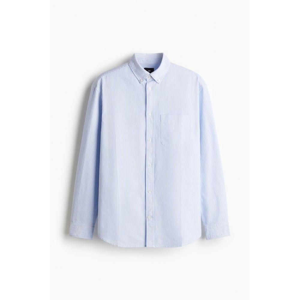H&M レギュラーフィットオックスフォードシャツライトブルー/ストライプ