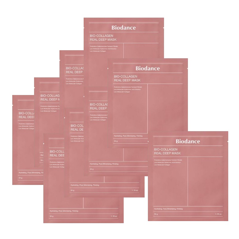 バイオコラーゲンリアルディープマスク, 8+1枚/高保湿/弾力毛穴ツヤ肌ケア/アンプル１個分をそのまま固めたハイドロゲル/べたつきかない/韓国コスメ