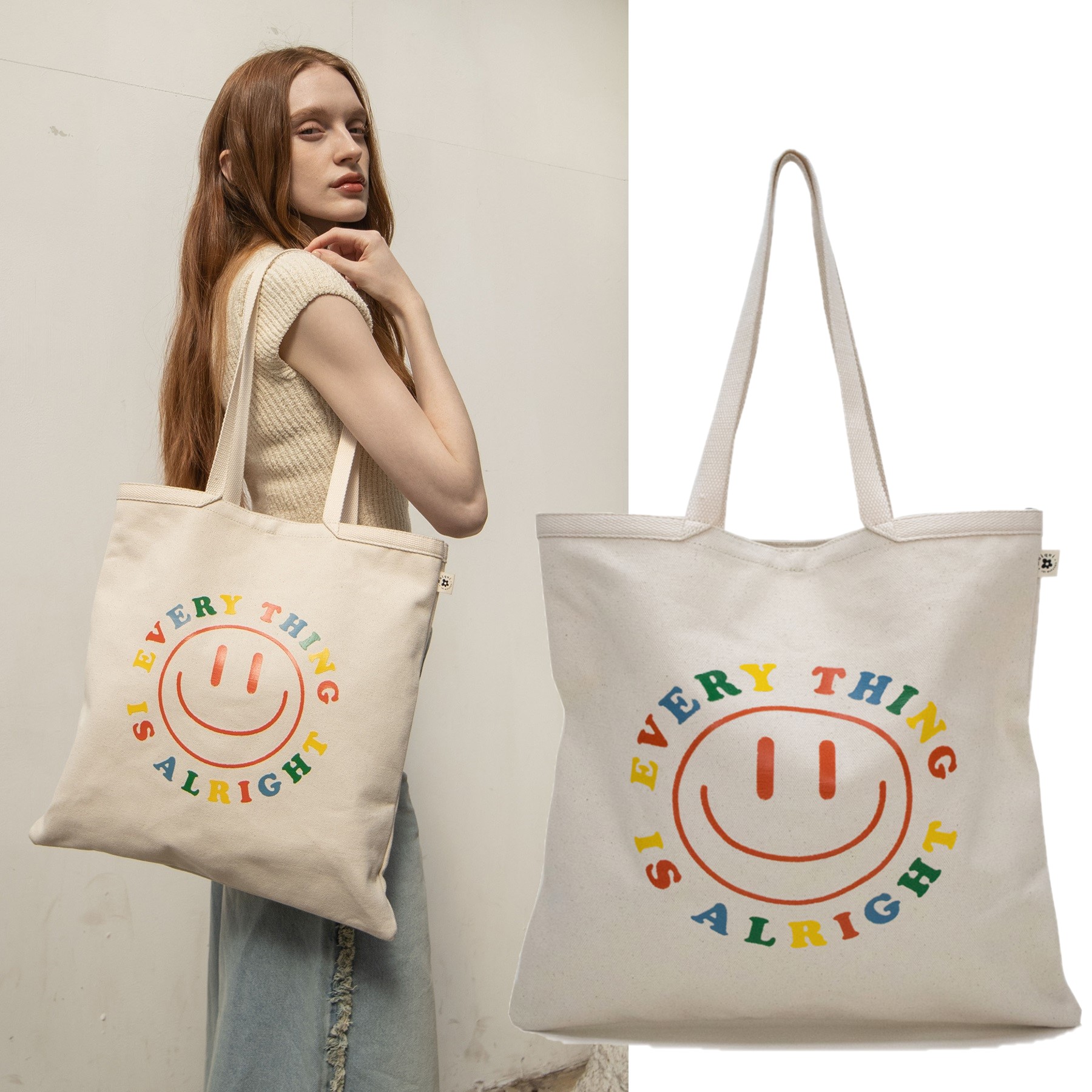 韓国人気ファッションjsmiley ecobag canvas