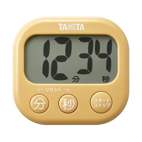 （まとめ） タニタ抗菌でか見えタイマー マスタードイエロー TD-429-YL 1個 [x5セット]