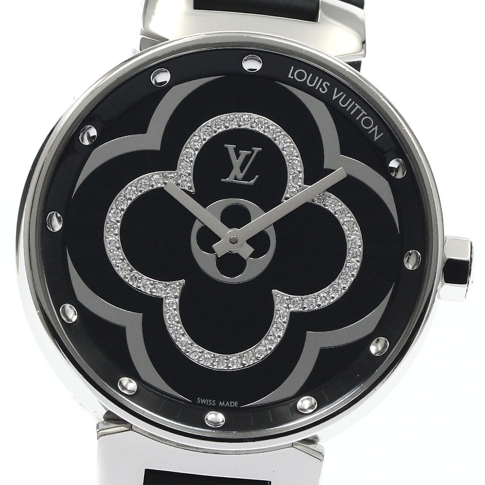 ルイ・ヴィトン LOUIS VUITTON QA020 タンブール ムーンディヴァイン クォーツ レディース 良品 箱付き_881587【中古】