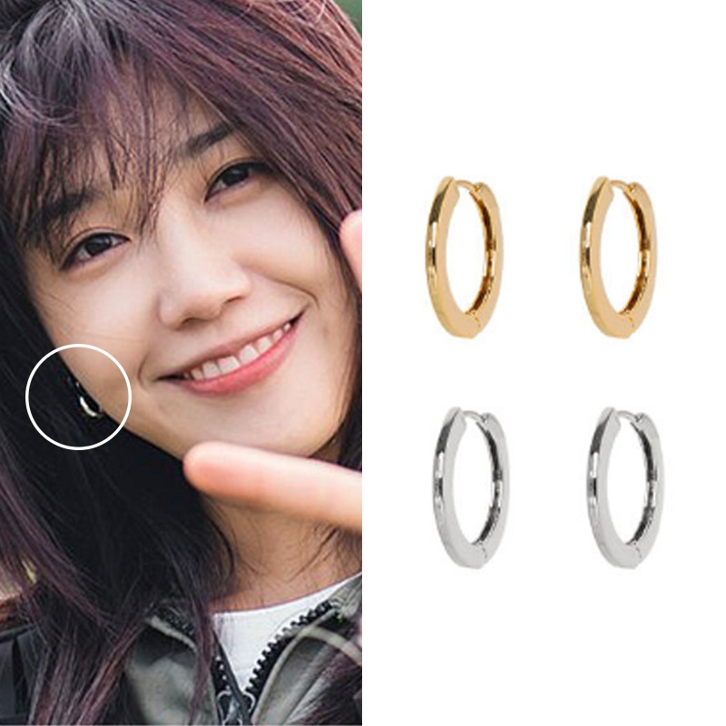 [韓国芸能人着用] [チョンウンジ着用] Flat Bold Earring 韓国ファッションジュエリーピアス デイリーアクセサリー SNSで人気