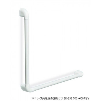 シロクマ どこでも手すりUタイプディンプルL形 アイボリ BR-233 700×600
