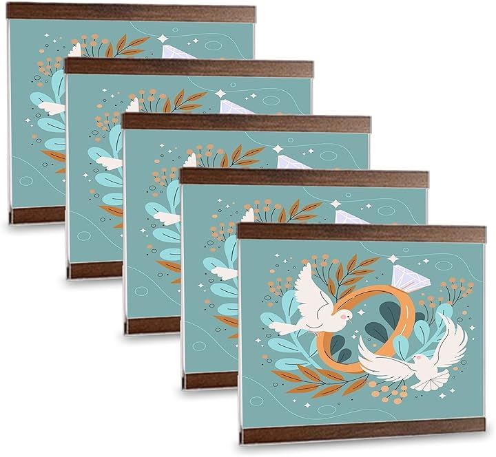 賞状額縁 5個セット A4の賞状用 壁掛け マグネット内蔵 180開閉 アクリルフレーム ディスプレイフレーム 表彰状 入替アートパネル 褒章 樹脂製フレーム 学校(横, A4)