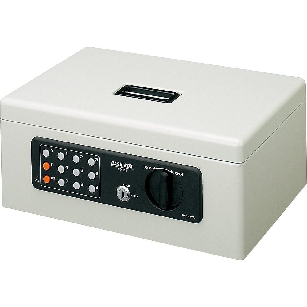 （まとめ買い）手提げ金庫 テンキー付き A4 グレー CB-T11M [x3]
