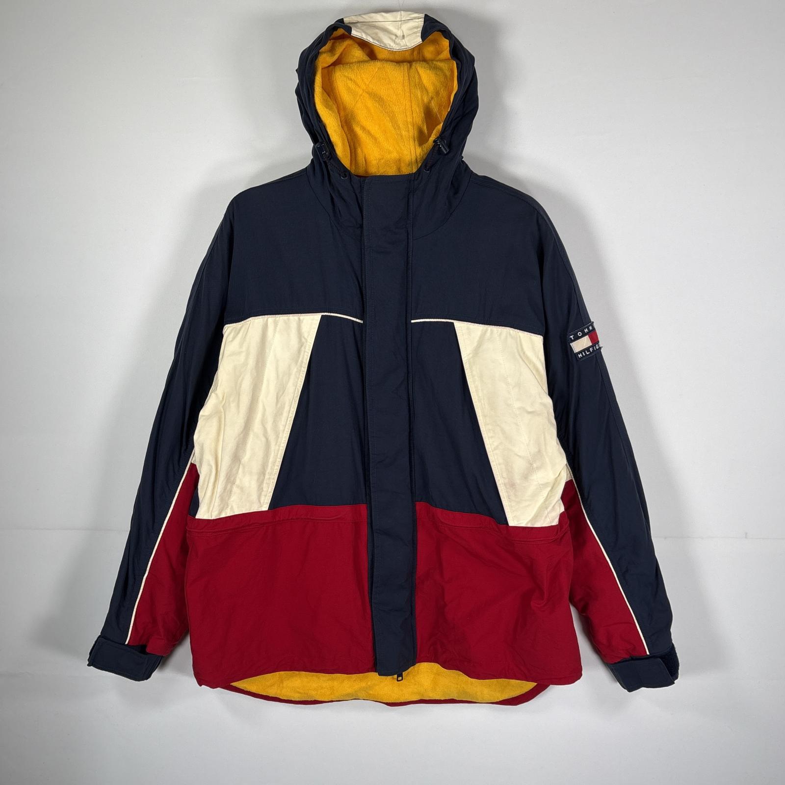 古着 90s/90年代 ナイロンジャケット 中綿 フリースライナー S ネイビー メンズ