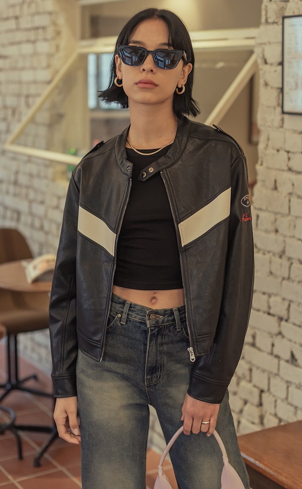 Qoo10 BITTER CELLS Leather Jacket ミドル ポ