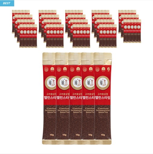 高麗紅参精 6年根 バランスタイム 紅参スティック 10g x 100包 バルク包装