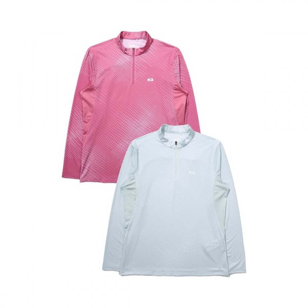 [K2] 女性用クリーピークラウド長袖ジップアップ Tシャツ_KWM23218