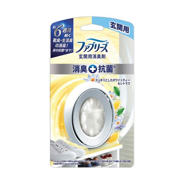 （まとめ） P＆GファブリーズW消臭 玄関用消臭剤 +抗菌 ホワイトティー＆シトラス 1個 [x5セット]