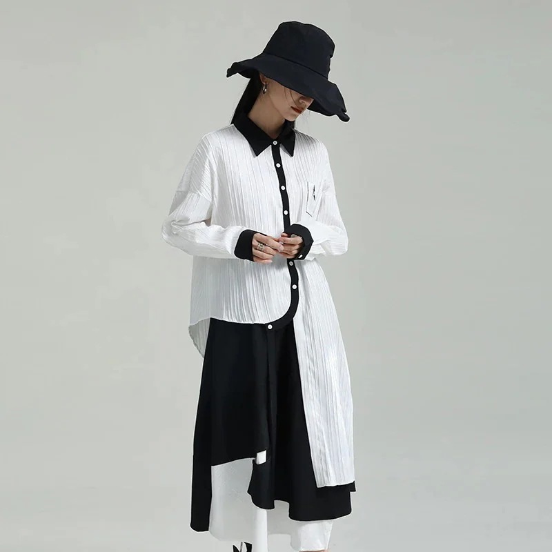 春春冬 トップス ブラウス レディース 長袖 Tシャツ 着痩せ おしゃれ シャツ 不規則裾 ZHCH5