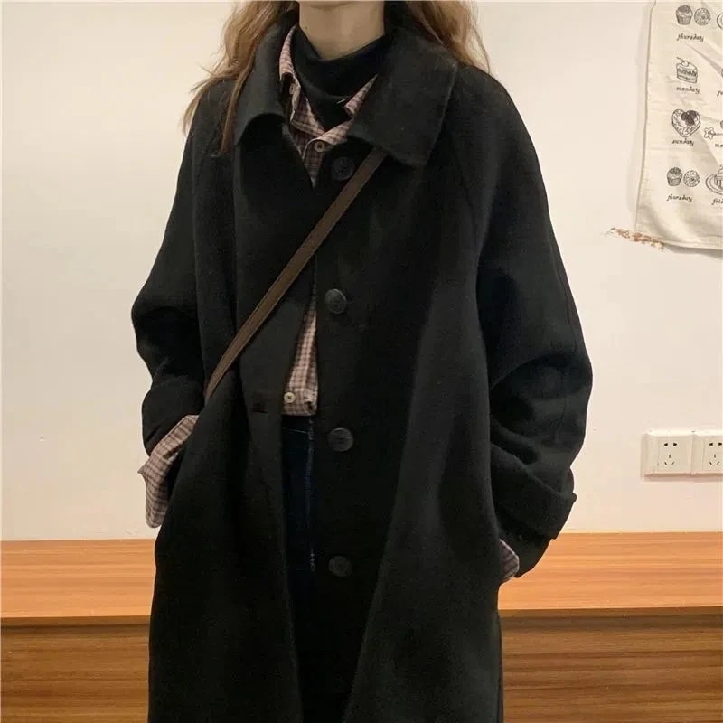 人気なトレンチコートブラック スーツ 厚手 大人っぽ ジャケット スプリング コート 大人っぽチェスターコート ジャケット レディース 2024春コート